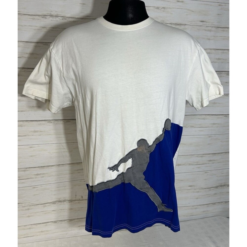 Nike Air Jordan T-Shirt Men XL Big Jumpman Embroidered Logo Blue White 37269-101
